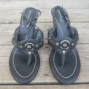 Harley Davidson Black Leather heels